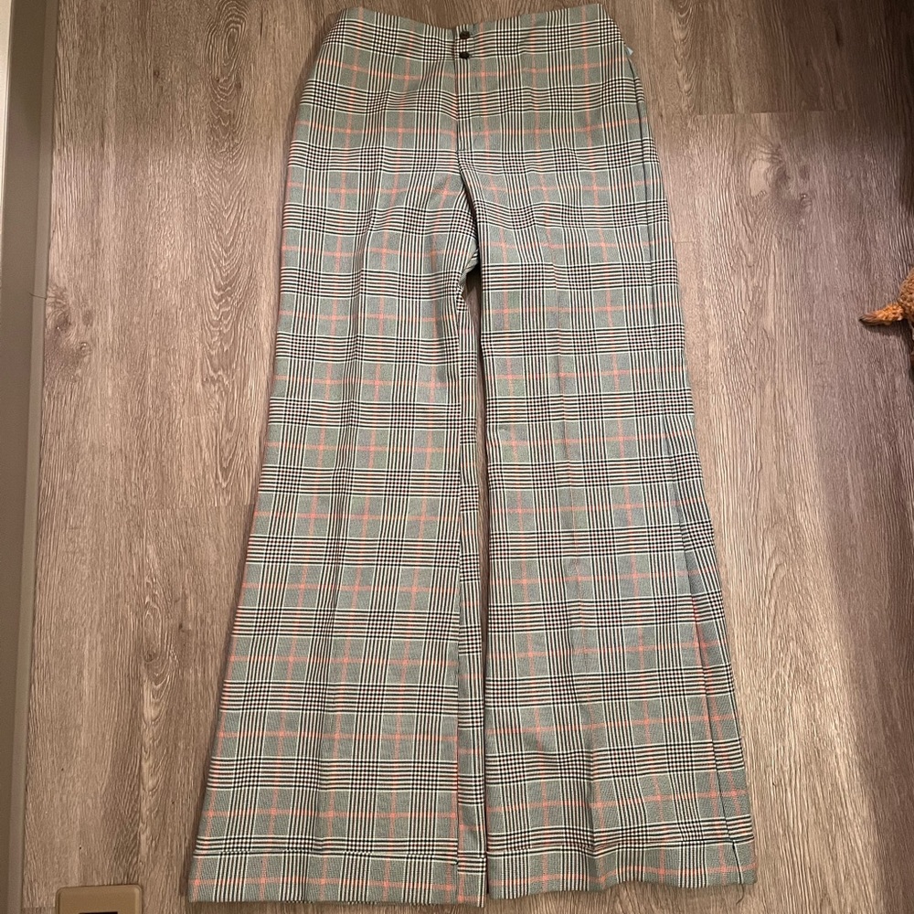 Vintage 70s plaid flare pants